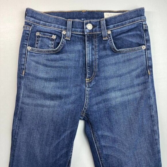 RAG & BONE Dive Skinny High Rise Jean Eddy Womens Size 26 Raw Hem - Picture 2 of 10